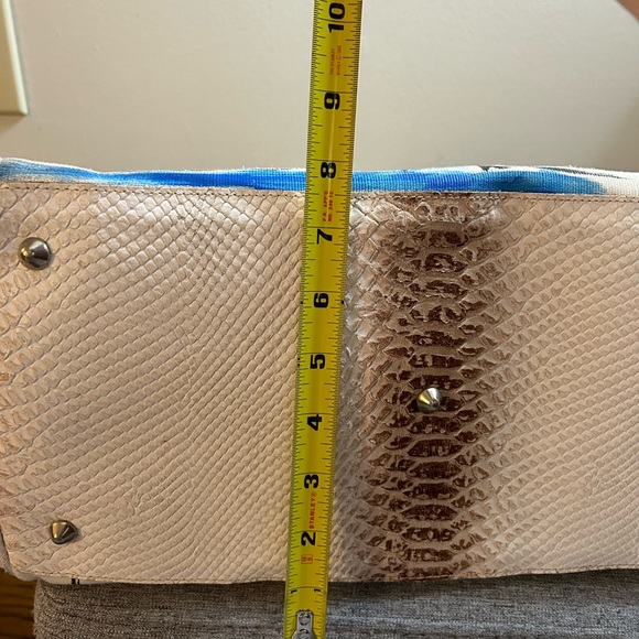 LeSolim vintage snakeskin leather gondolier Venice Italy large tote shoulder bag - Picture 12 of 12